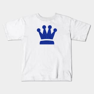 Royalty Sparkles in Blue Glitter Crown Kids T-Shirt